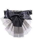 Panty with sheer train and oversized bow back